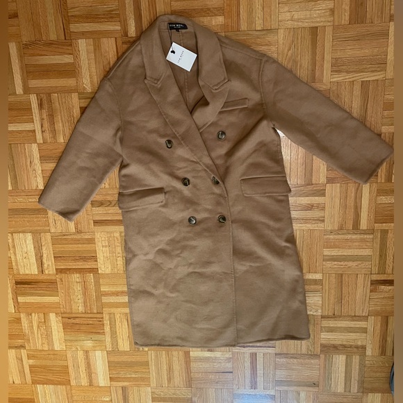 Few Moda 100% Wool Mina Classic Camel Coat - Picture 2 of 5